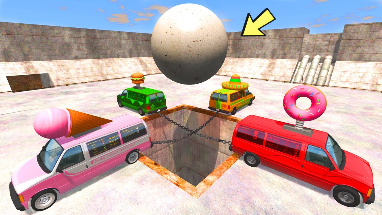 Cars vs Giant Ball &ndash; BeamNG.Drive