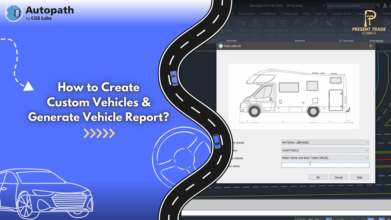 How to Create Custom Vehicles & Reports in Your Road Design Using Autopath?#civilengineering #cad