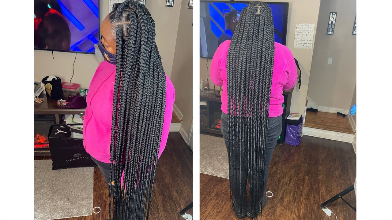 EXTREMELY LONG FLOOR LENGTH BOX BRAIDS!! GUESS HOW LONG IT TOOK ME? | PRETTYBOSS89