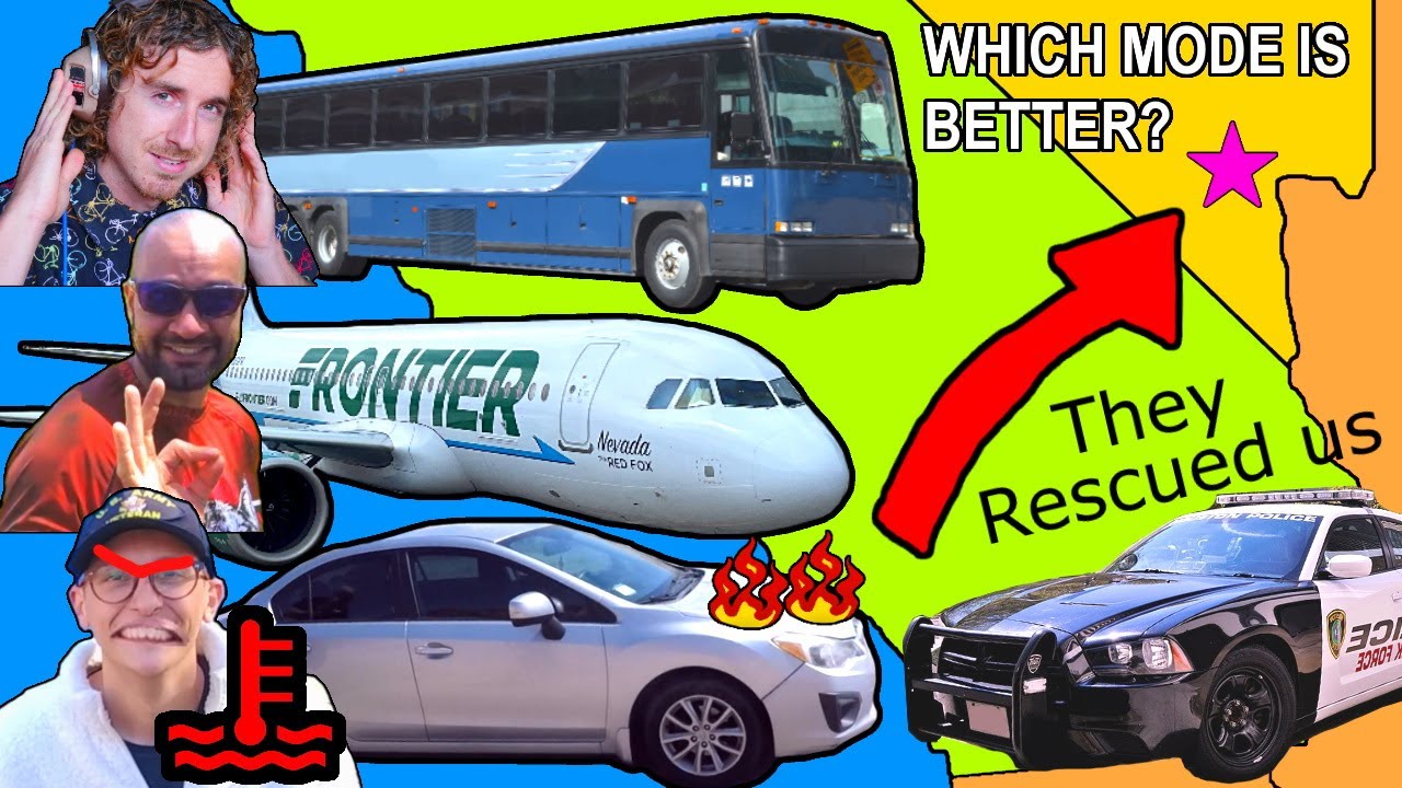 We Took 3 Different Modes of Transit to Las Vegas from SoCal... Including a Police Car