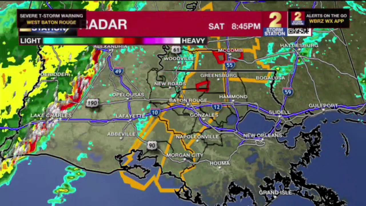 Tornado warning issued for Pointe Coupee, West Feliciana parishes