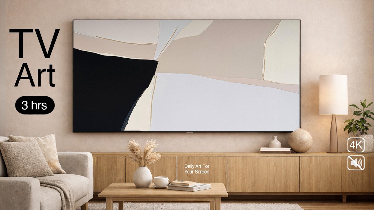 Abstract Beige Art for TV No.7 | 3 Hours 4K No Sound - Frame TV Compatible