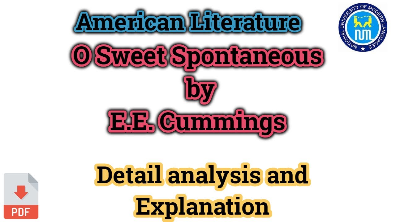 O Sweet Spontaneous