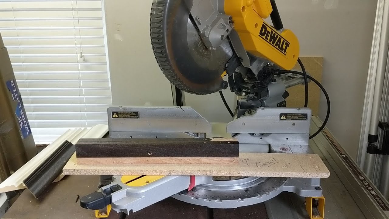 Crown Moulding Jig (Crown Stop) for Miter Saw, build it yourself Free. Better than one you buy.