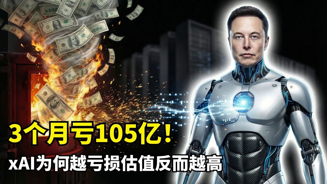 【商业】xAI 3个月亏掉105亿 | 算力怪兽Colossus | 英伟达投资 | 卡塔尔基金 | Grok机器人 | AGI赛道 | 物理智能 | 算力战争 | 顶级AI人才战 | 数据闭环