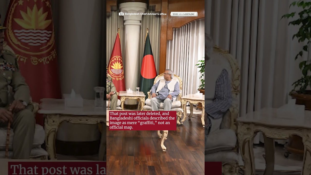 Muhammad Yunus gifts book to Pakistan General Mirza showing Indian land as Bangladesh