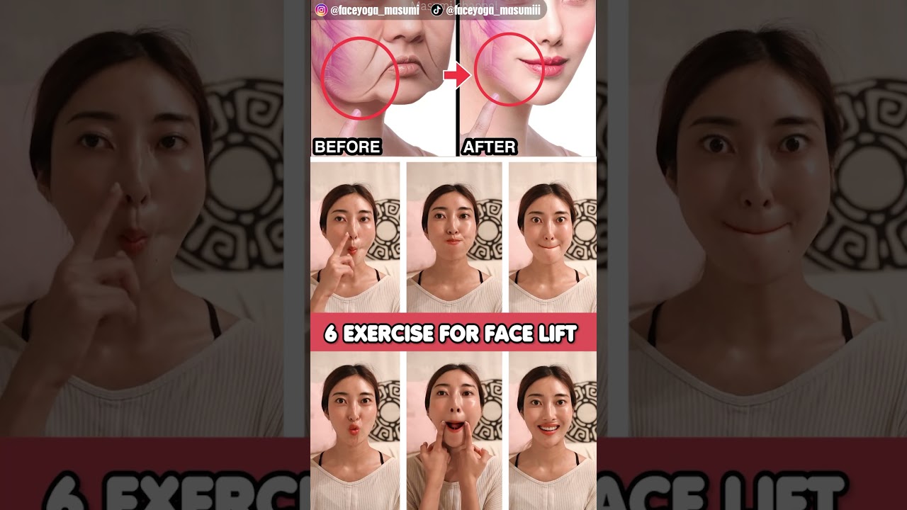 Simple Face Lifting Exercises For Jowls & Laugh Lines! #antiaging #faceyoga #shorts