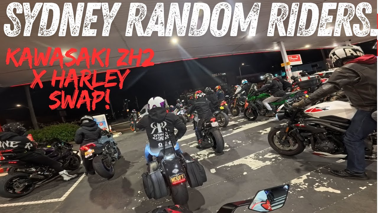 Ночная поездка в Бонди с Sydney Random Riders | Обмен Kawasaki ZH2 на Harley!