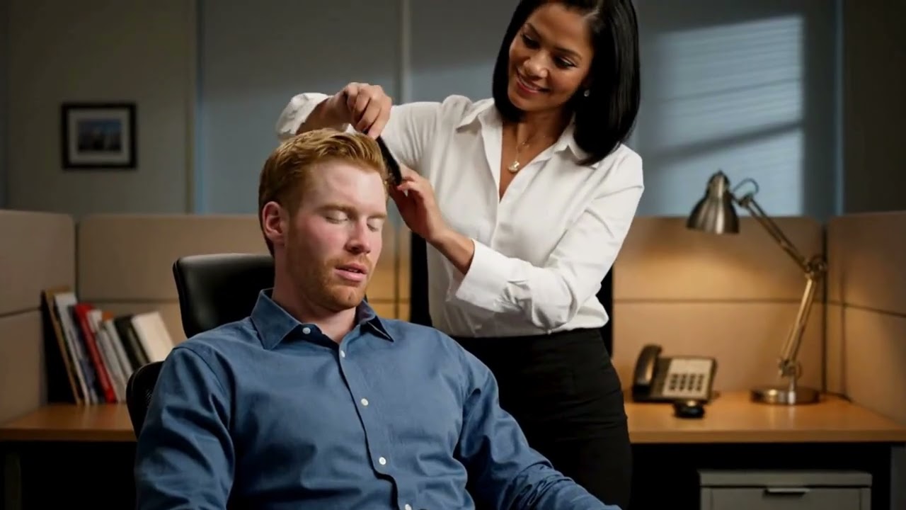 [ASMR] Latina coworker fixes hair 👩‍💼🪮🤷‍♂️ - Latina - Perfectionist hair fixing roleplay #asmr  #ai