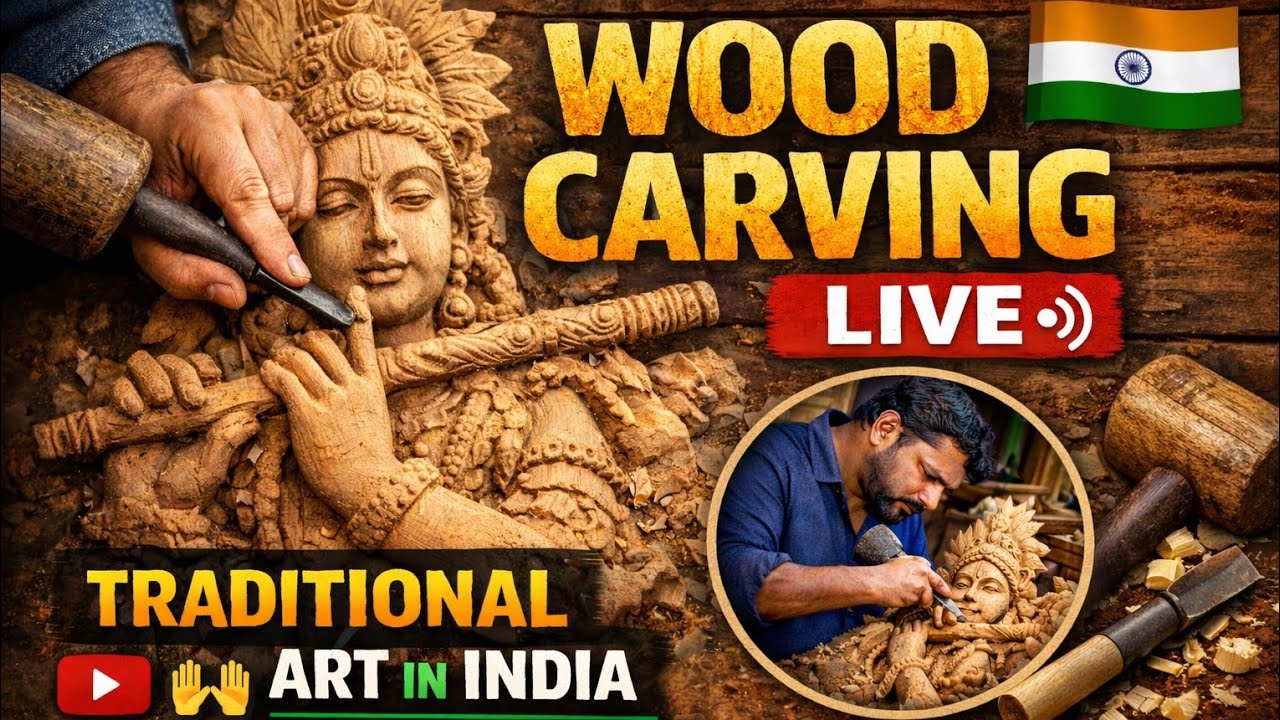 3D Wood Carving 🤔 || Live Class all Art work.... 👉