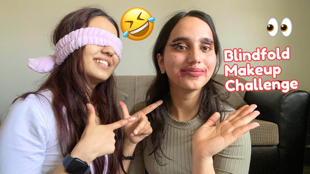 Blindfold Makeup Challenge 😆 | *Must watch* | Nepali Girls in Canada | Shristix