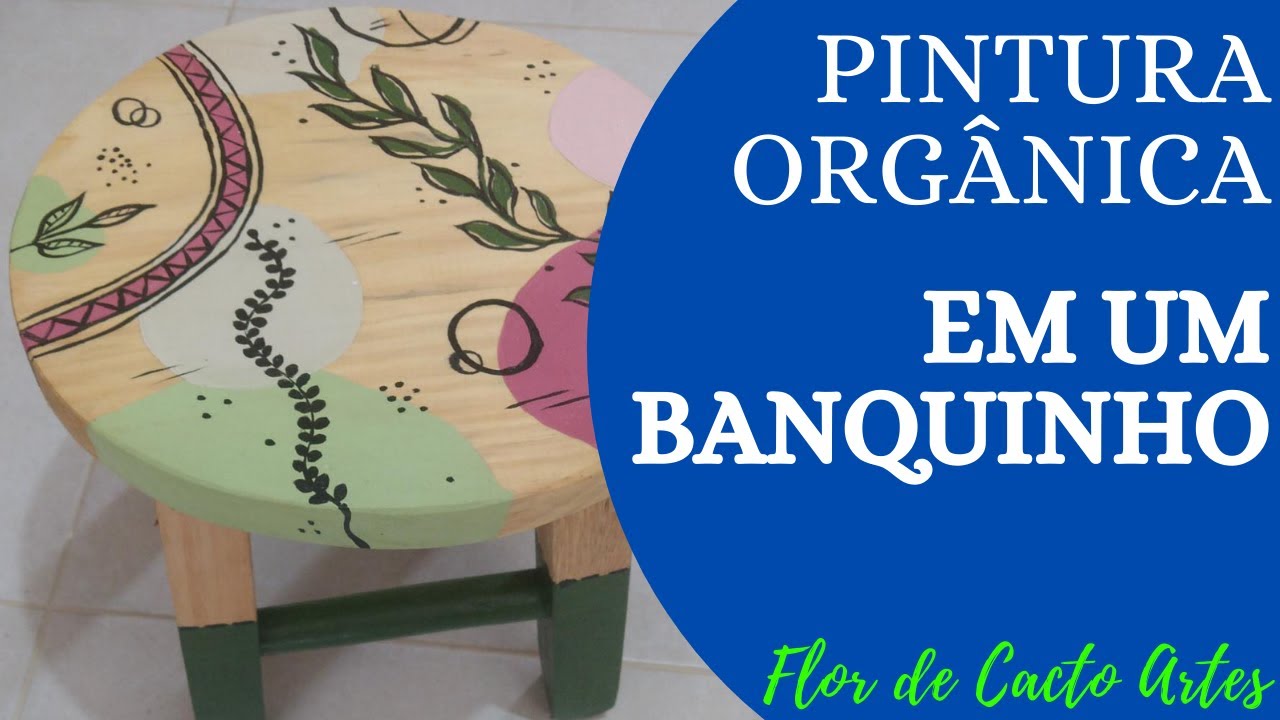 PINTURA ORGÂNICA NO BANQUINHO DE MADEIRA - FAÇA E VENDA! #bancodemadeira #pinturaorgânica