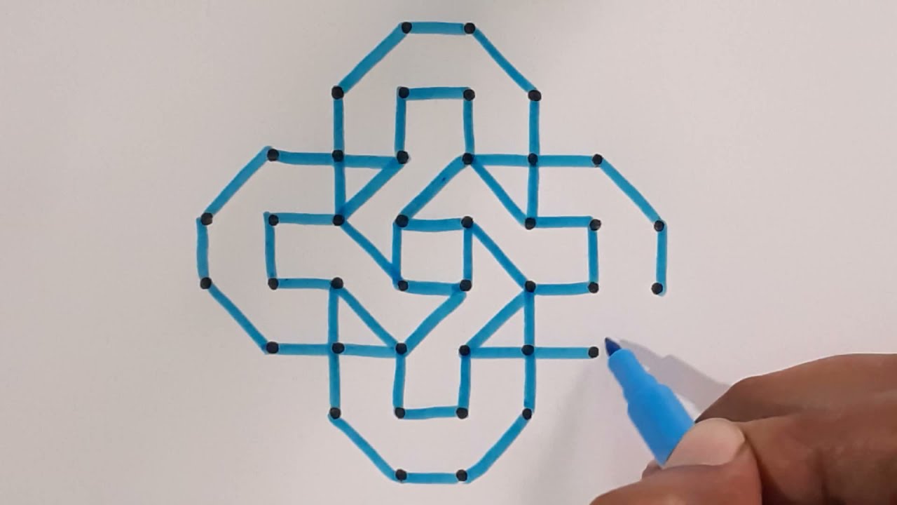 8 dots || 127 || RR3055 || rangoli || kolam || muggulu || Riddle Rangoli.