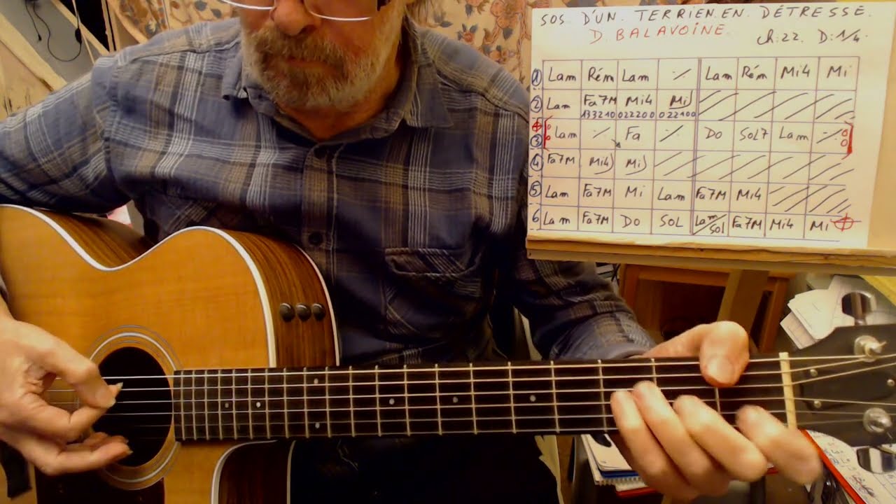 SOS D UN TERRIEN EN DETRESSE DE STARMANIA  //  ACCORDS GUITARE / QSQS 1 /CH22 / D : 1/4
