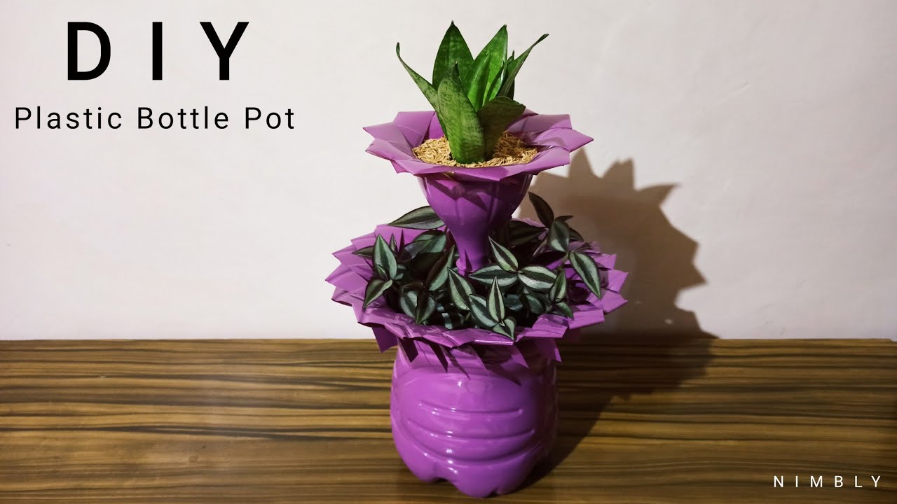 DIY PLASTIC BOTTLE PLANT POT/ 2 LAYERS