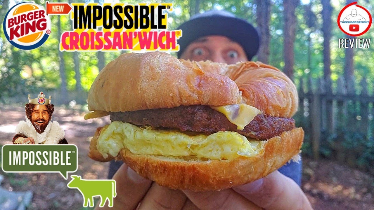 Burger King® IMPOSSIBLE™️ CROISSAN'WICH™️ Review! 🍔👑🌱🥐 |