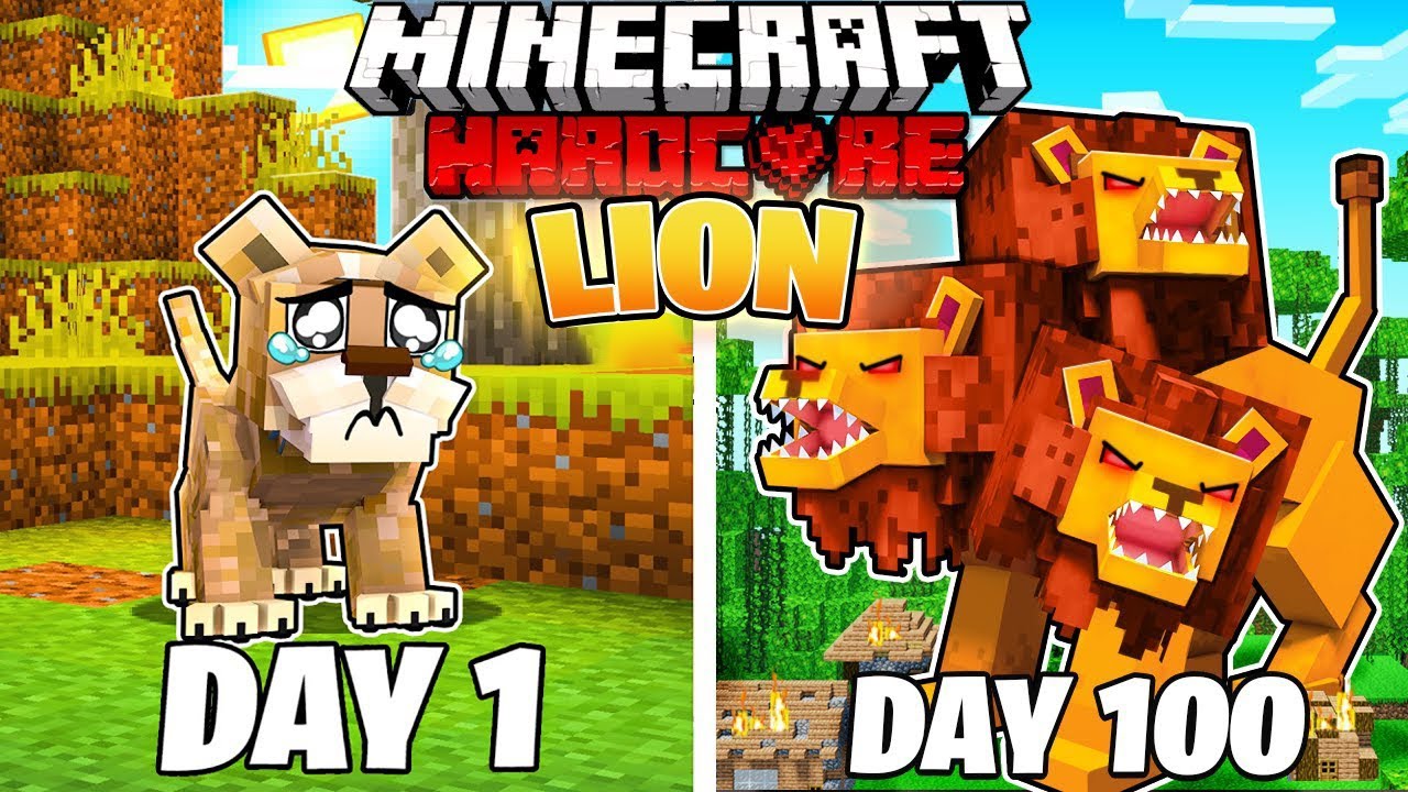 I Survived 100 DAYS as a LION in Minecraft Hardcore World... (Hindi) || NoobZilla