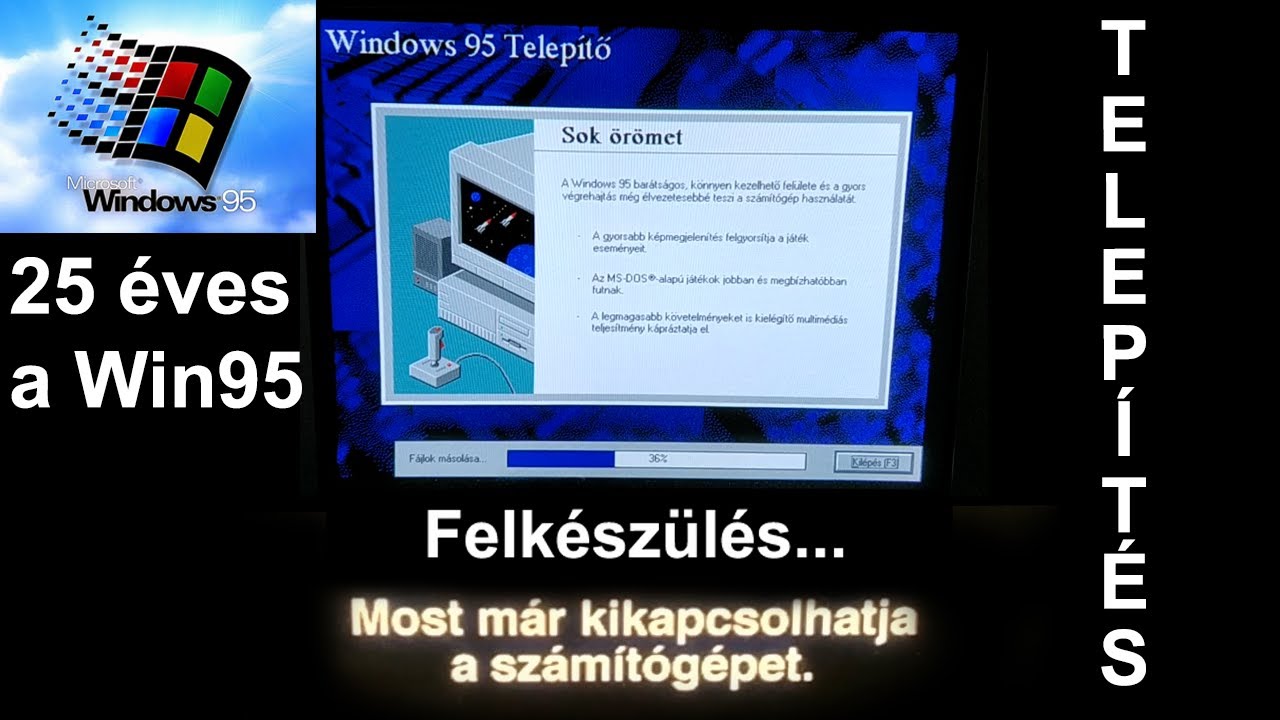 Windows 95 telepítése (Floppy + CD-ROM)