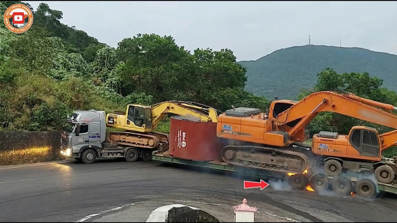 Захватывающие дух горные перевалы, преодолеваемые негабаритными грузовиками &ndash; одна ошибка, и всё ...