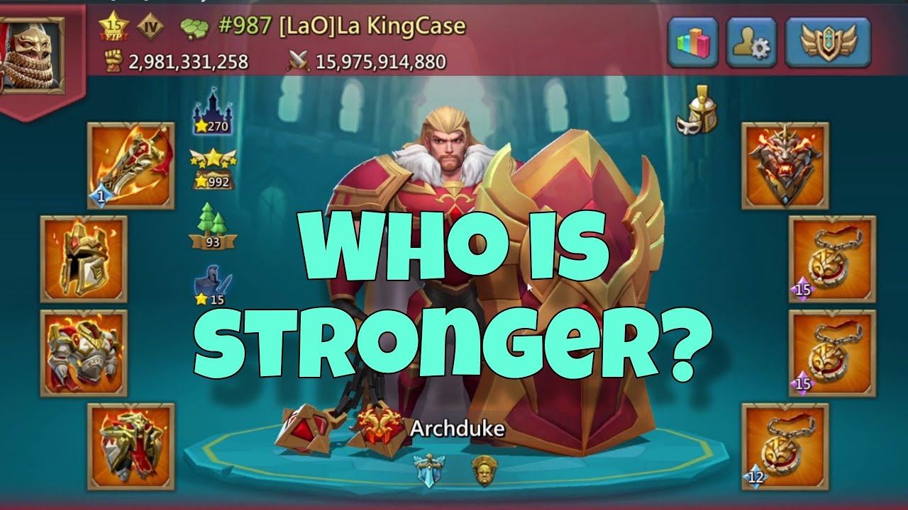 Lords Mobile - Fighting against LaKingCase account. Ex BlgyM 5 emperor piece. Smashed it on arena