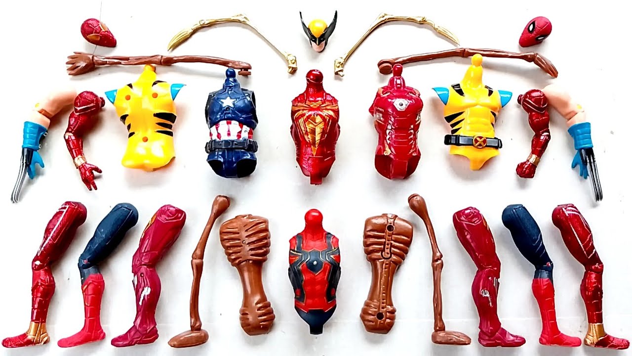 Capten Amerika, spiderman, siren head, ironman, wolverine, spiderman, avenggers superhero toys