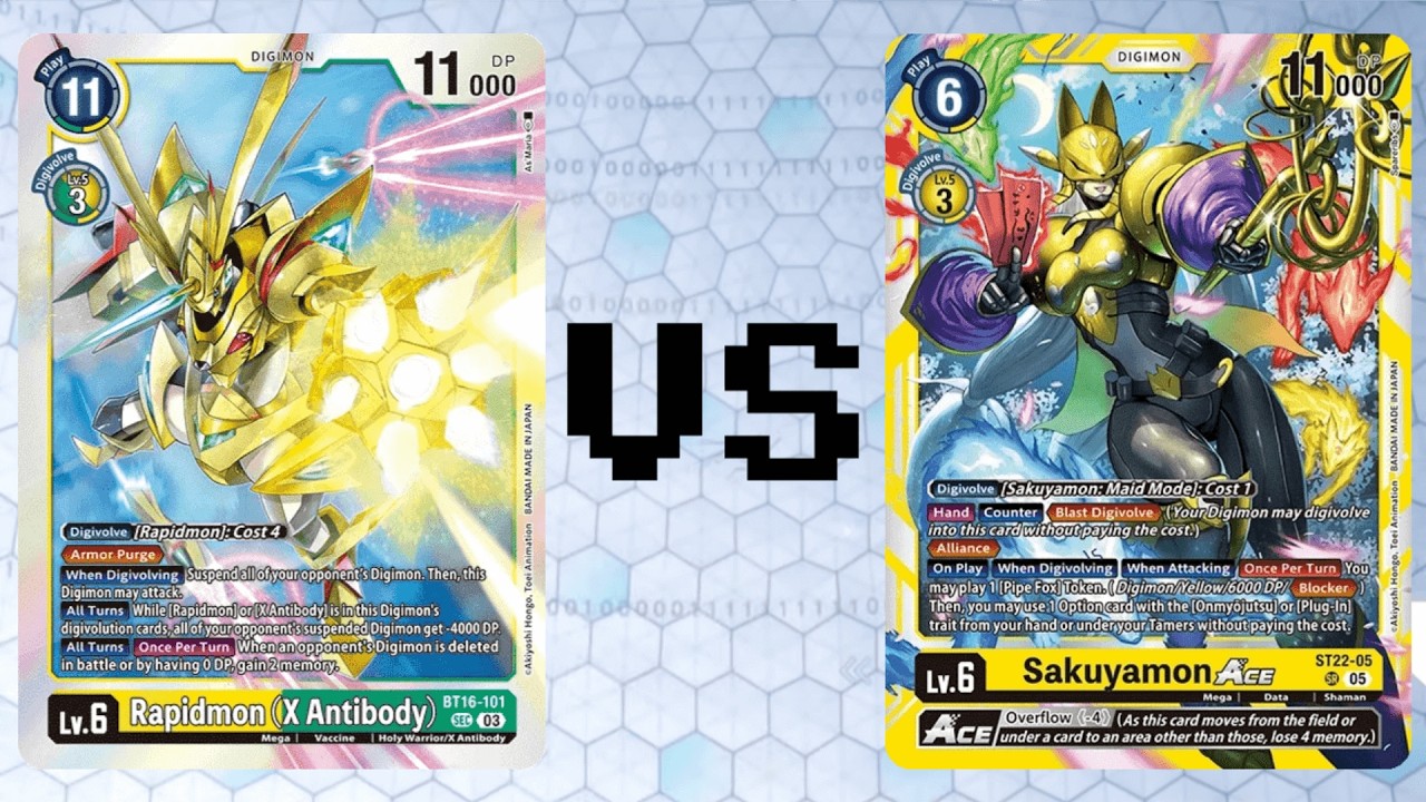 Rapidmon X Antibody vs Sakuyamon Ace | BT24 | Digimon Card Game