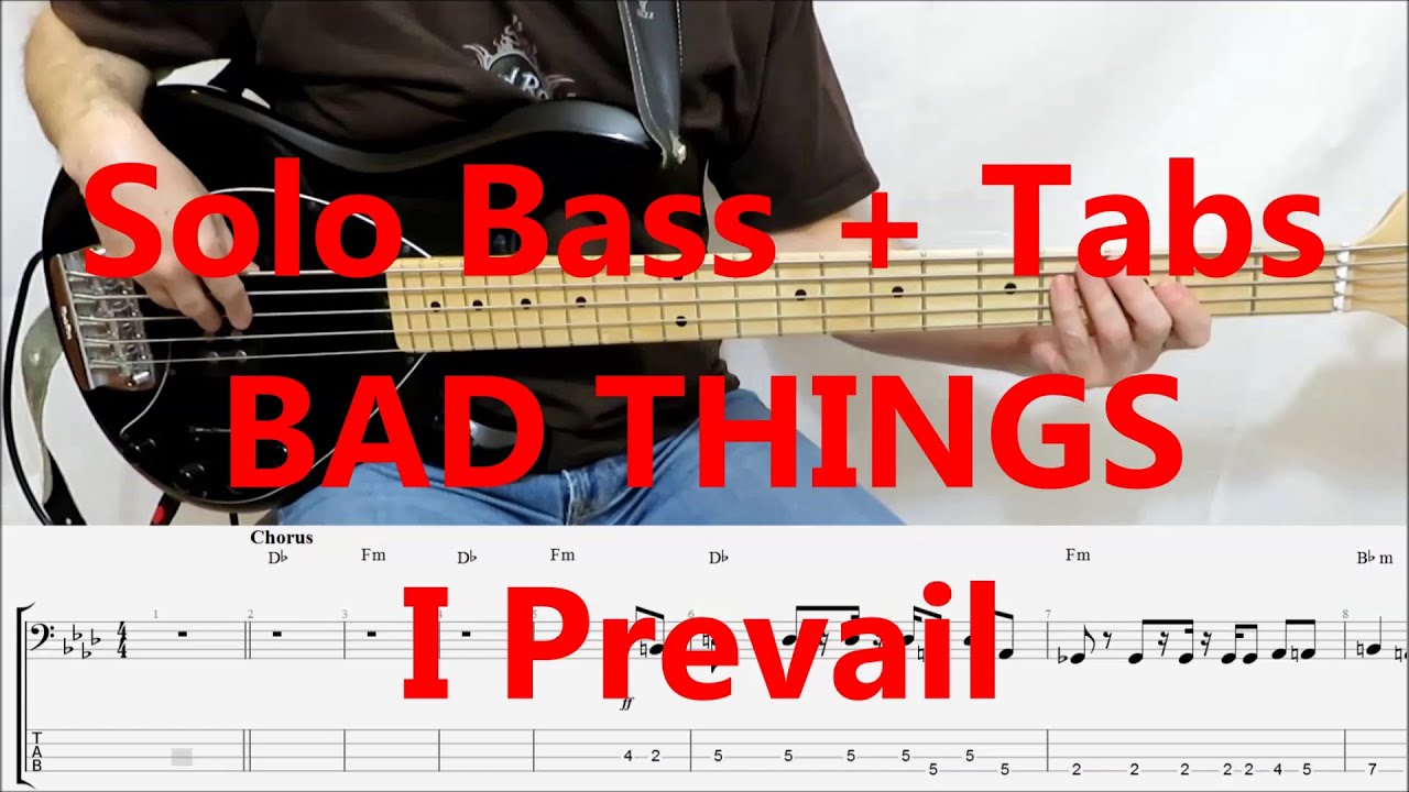 I Prevail - Bad Things (BASS TABS TUTORIAL COVER)