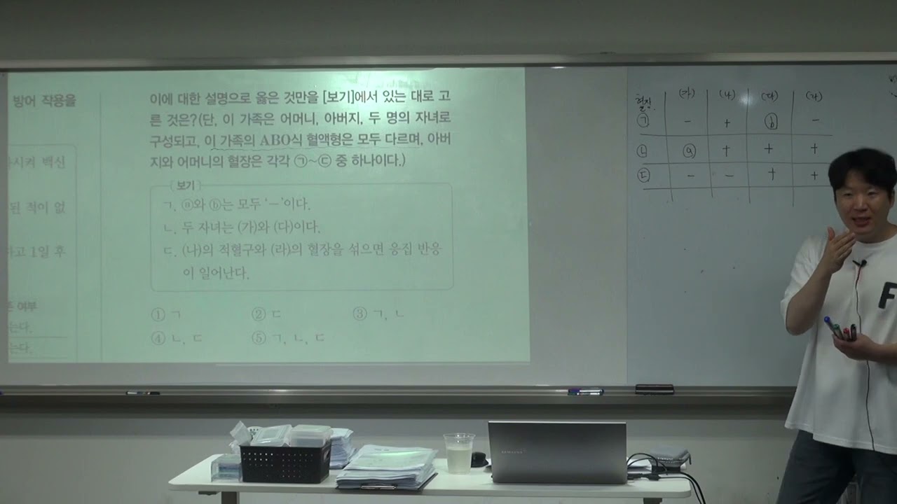 5월27일 생명1 1교시 혈액형 가계도조사, 심화문제