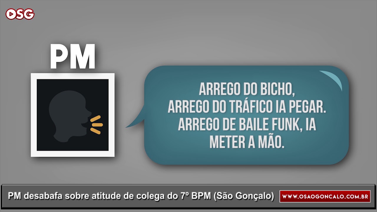 PM desabafa sobre atitude de colega do 7º BPM (São Gonçalo)