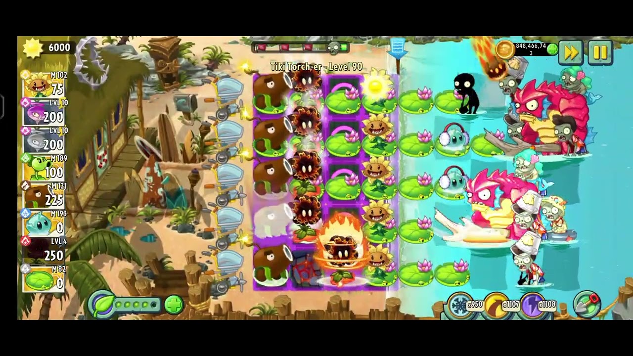 Pvz 2 Tiki Torch-r lvl 90