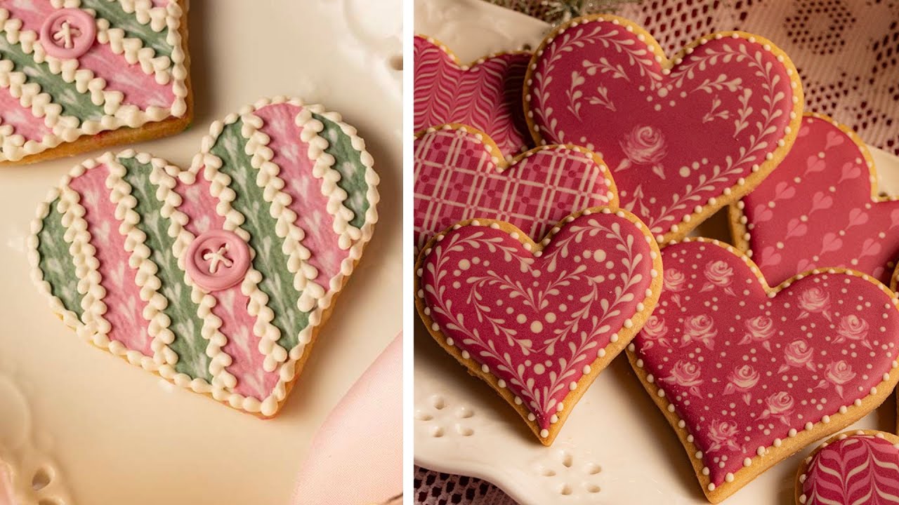 Wet-on-wet royal icing cookies for Valentine's Day | 30 minutes of relaxing cookie decorating