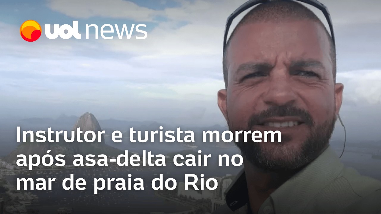 Instrutor e turista morrem após asa-delta cair no mar de praia do Rio de Janeiro