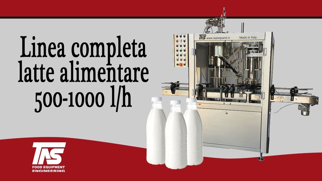 Impianti produzione latte alimentare | Linea Completa Imbottigliamento Latte Alimentare 500-1000lt/h