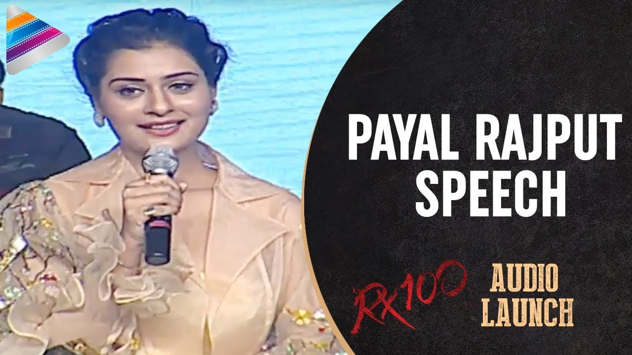 Payal Rajput Speech | RX 100 Movie Audio Launch | Chaitan Bharadwaj | #RX100 | Telugu FilmNagar