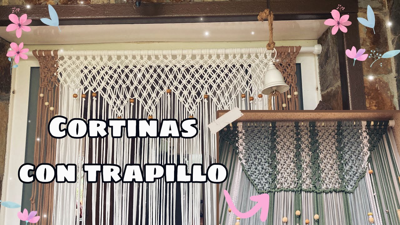 ¿Cómo hacer unas cortinas de trapillo con macramé?🧶🧡