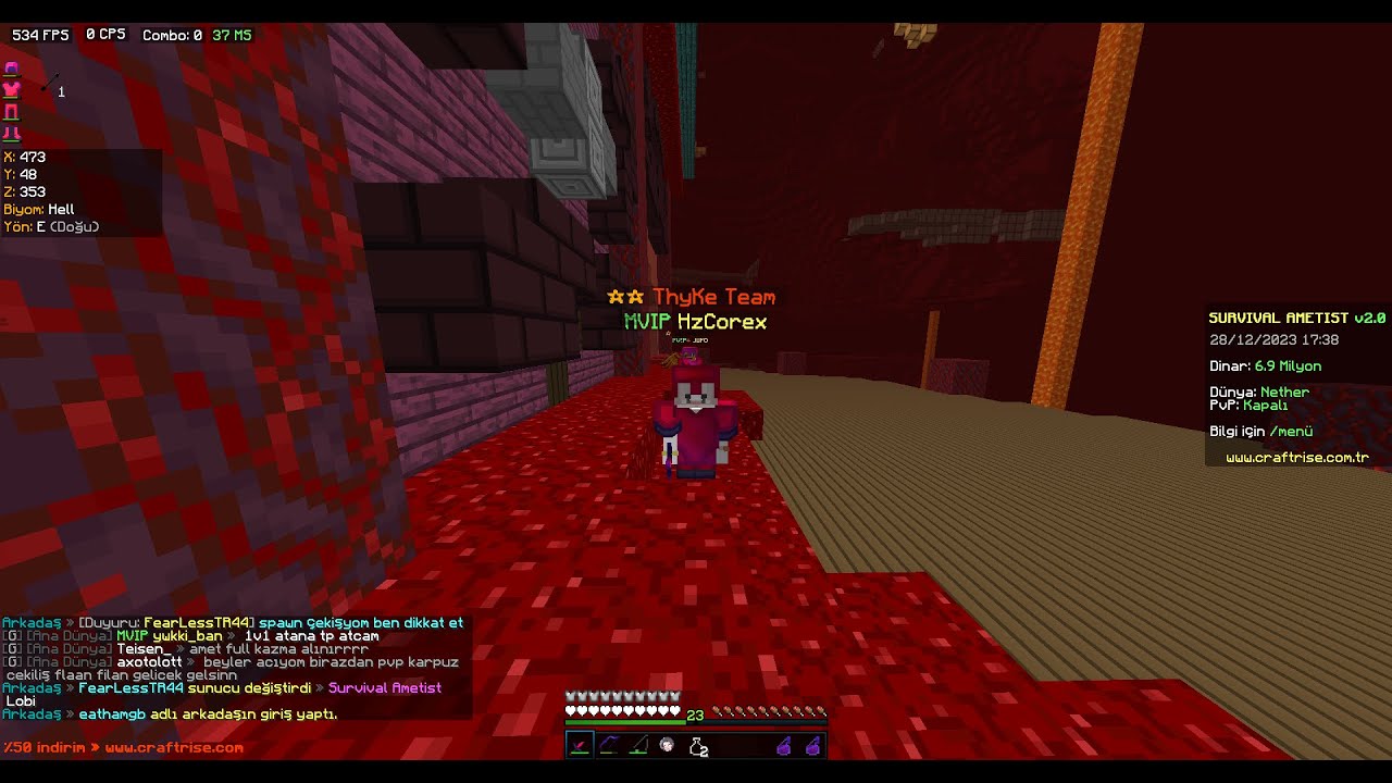 10X KRAL 6X ZEHİR KESMELİ / BOL KLAVYE + HİT SESLİ / CRAFTRİSE SURVİVAL AMETİST PVP!!!!!