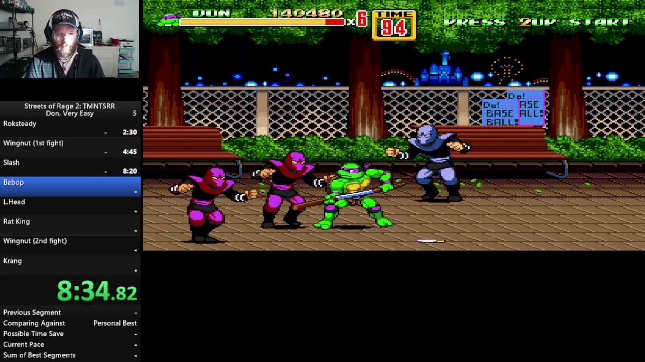 Streets of Rage 2 TMNT Shredder's Re revenge rom hack Don Very easy 2507 speedrun