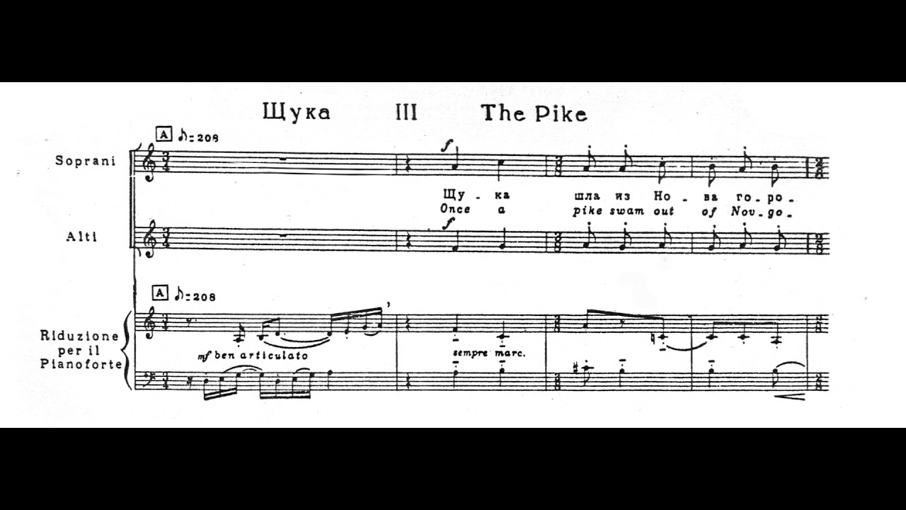 Igor Stravinsky - Four Russian Peasant Songs for Female Chorus & Horns (1954) [Score-Video]