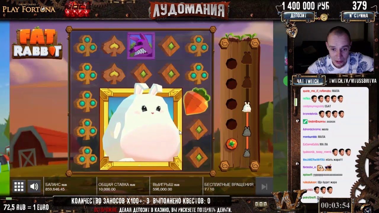 Casino VitussBritva Кролик может по maxbet! Fat Rabbit slot BIG WIN
