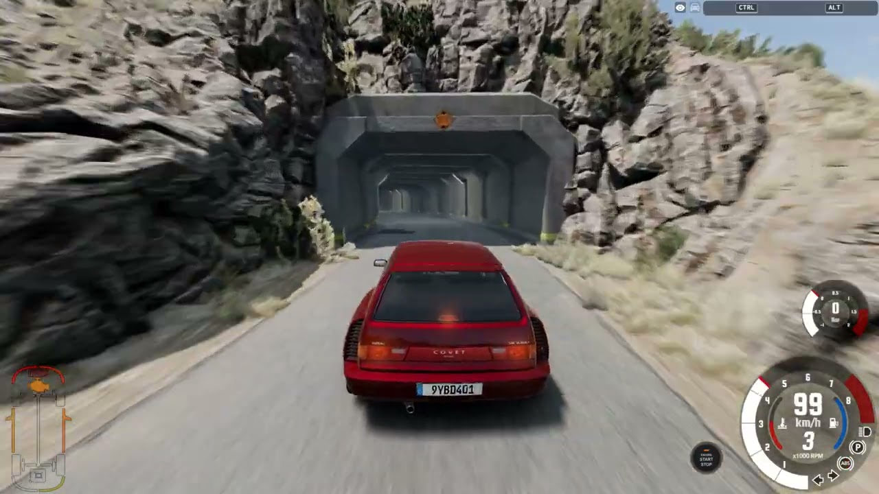 BeamNG drive Covet RWD Practice on Small Island
