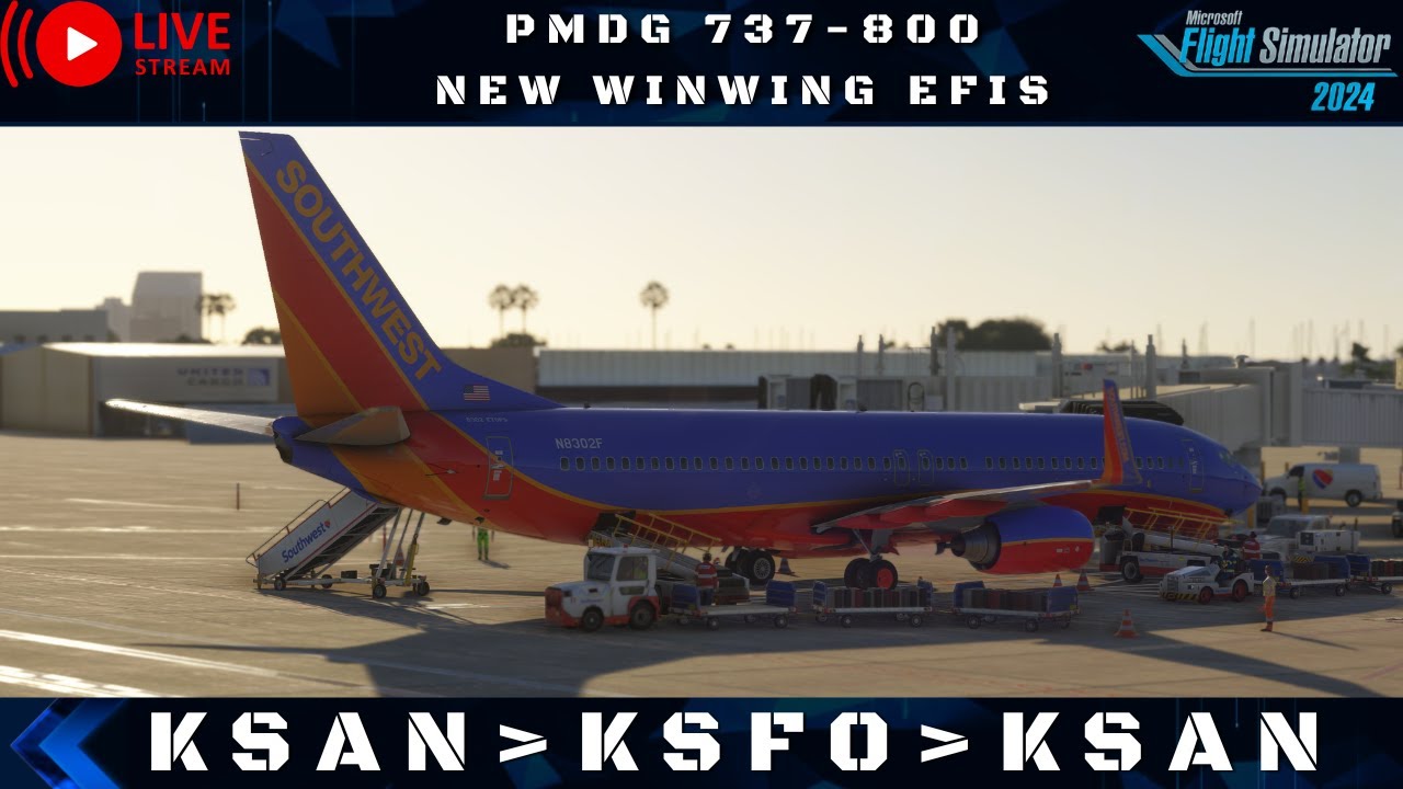🔴 PMDG 737-800! + New WinWing EFIS! | 🛫KSAN-KSFO🛬 | 1440p
