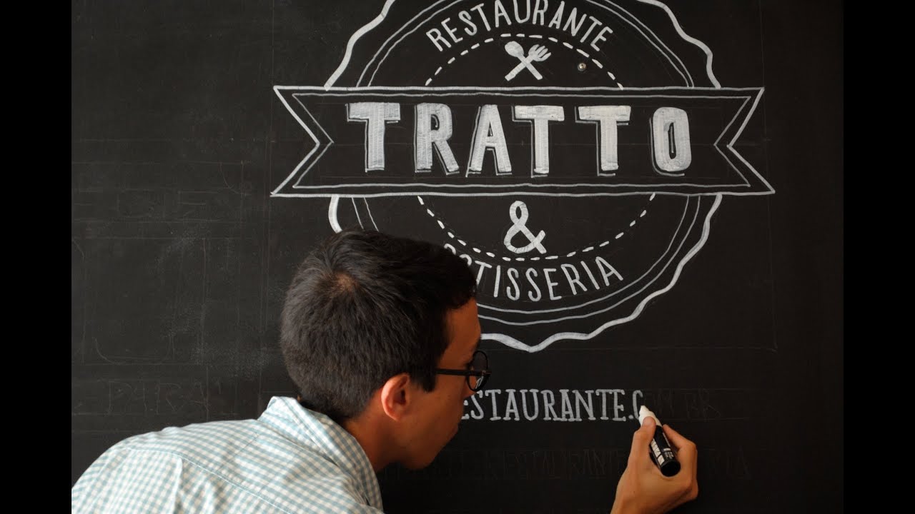 Lettering em quadro-negro