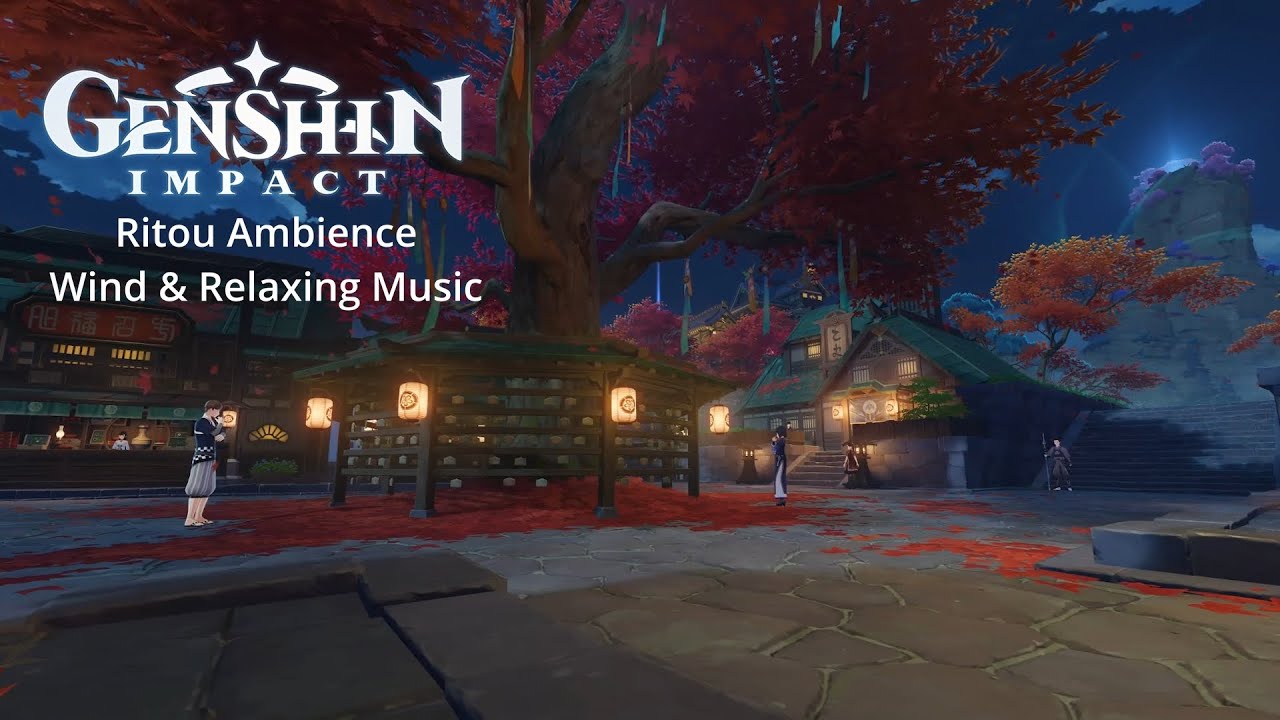 Genshin Impact Ambience Ritou Relaxing Game Music [Day & Night cycle]  Studying Focus or Sleeping