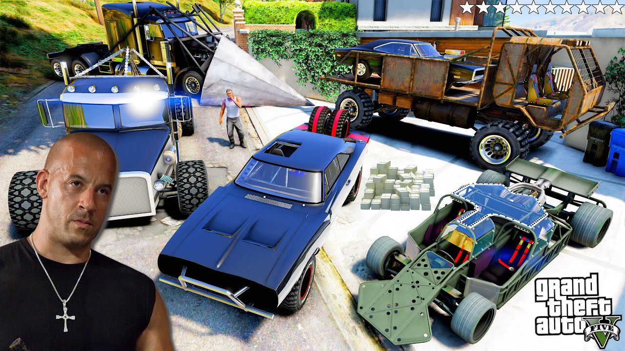 GTA 5 - Stealing Fast and Furious Heist Cars with Franklin! (Real Life Cars #394)