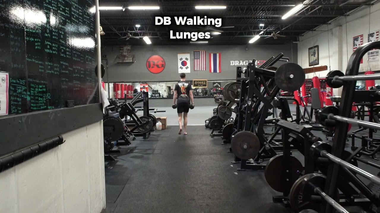Dumbbell Walking Lunges Demonstration