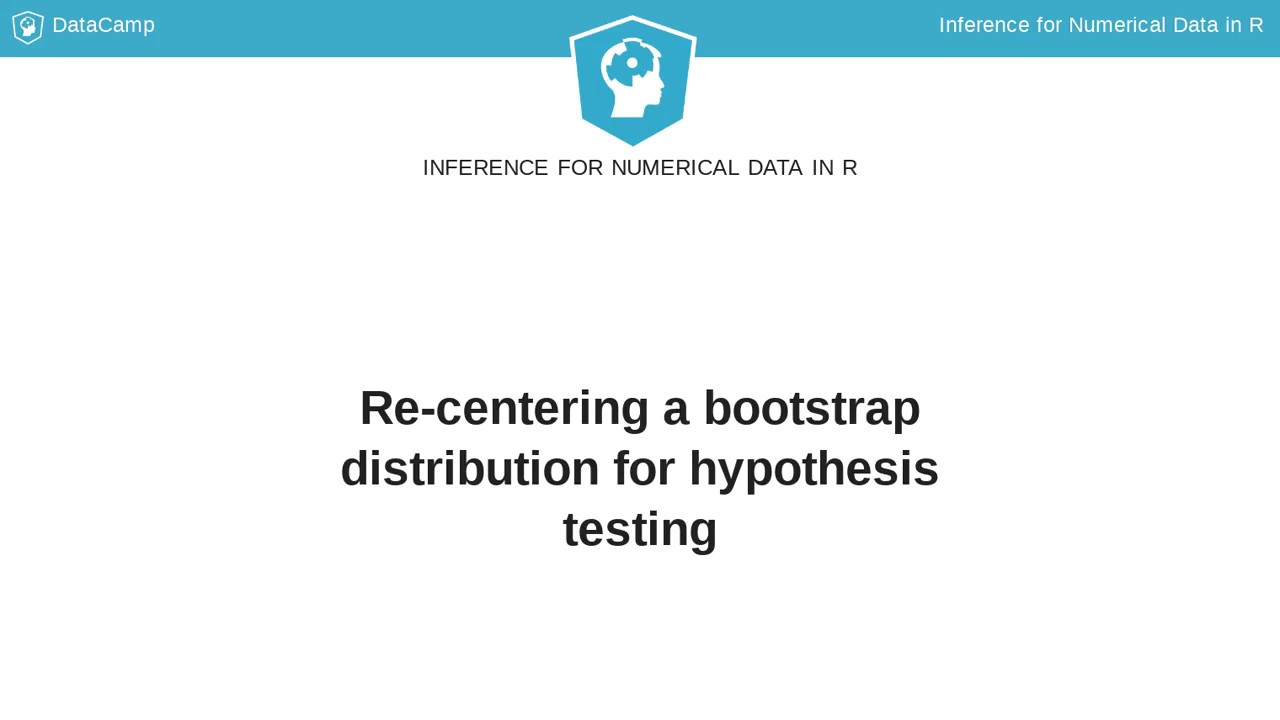 R Tutorial: Re-centering a bootstrap distribution for hypothesis testing