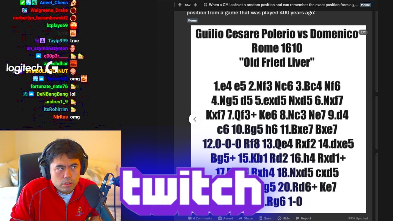 Hikaru Mentally Spots Misplay from CHESS game in 1610!! | Twitch Highlights | GM Hikaru Nakamura