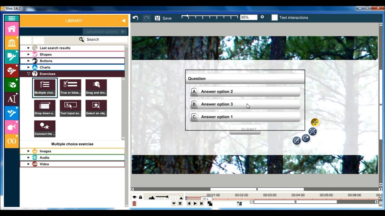 Including exercises in an eLearning course: Getting started with the Vivo authoring tool