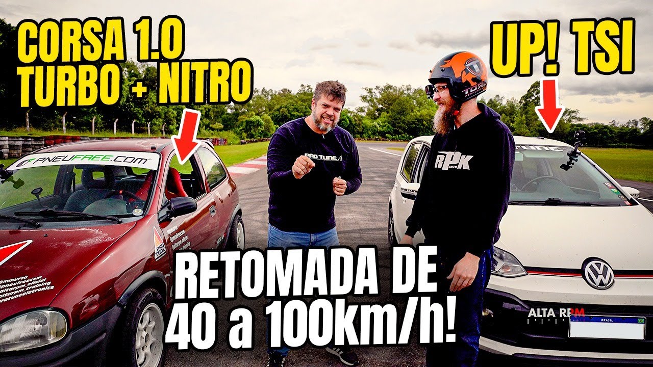 Up! TSI X Corsa 1.0 Turbo: TESTE DE RETOMADA 40 a 100 km/h