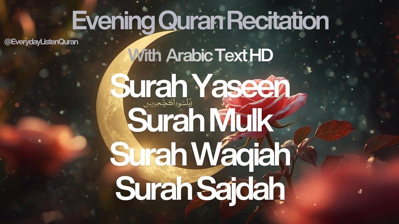 Surah Yaseen, Waqiah, Sajdah & Mulk Full Recitation | Powerful Tilawat With Arabic Text